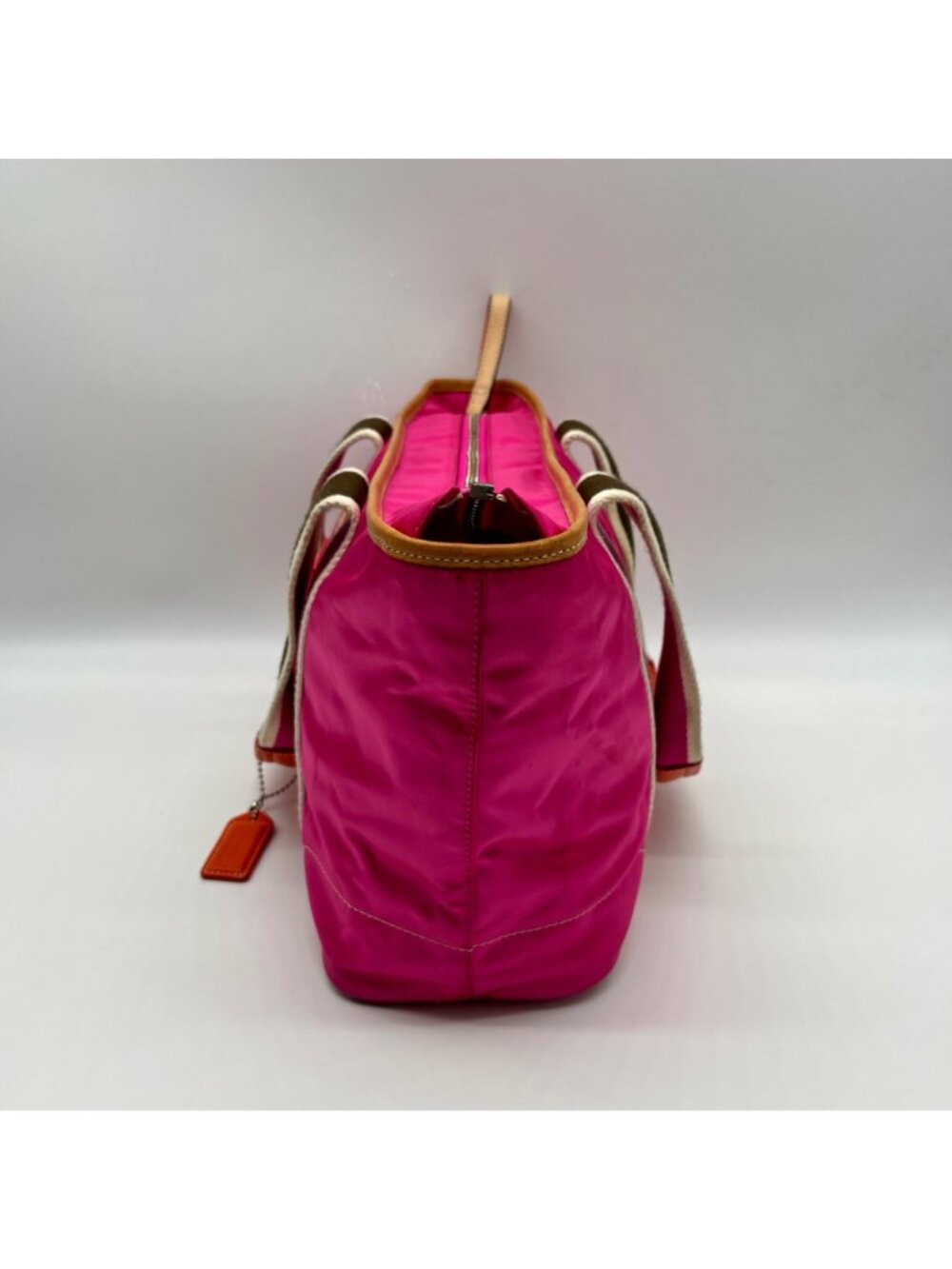 Coach Bright Pink Nylon Hampton Tote Bag 1894 - Picture 3 of 14